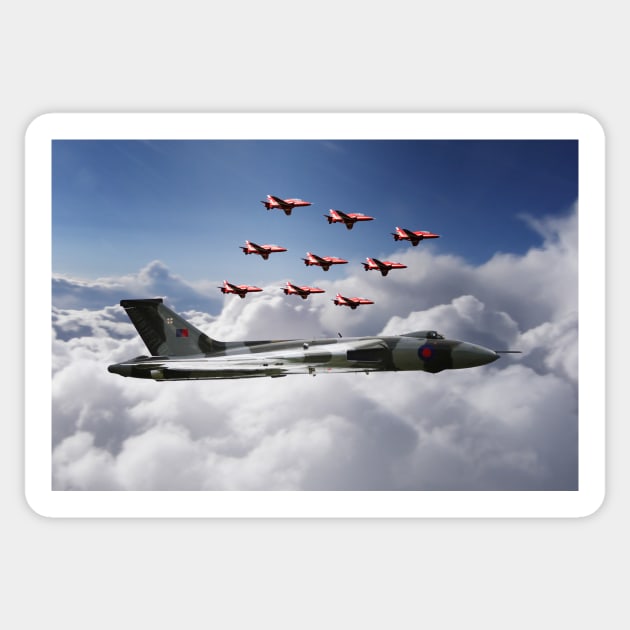 In Formation With XH558 Sticker by aviationart